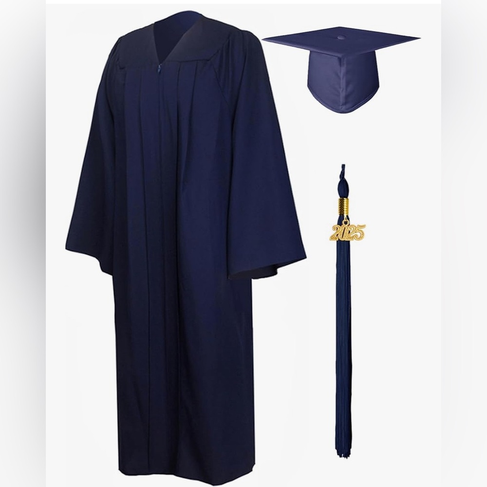 Navy Blue Graduation Gown Set